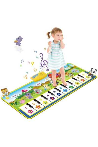 dehkah سجادة بيانو أرضي تفاعلي للأطفال - 8 أصوات آلات موسيقية