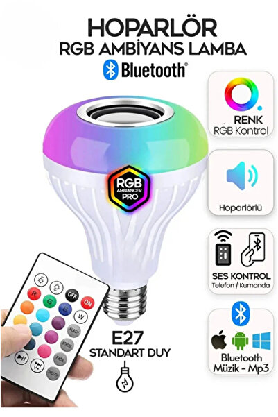 Ouptec Gece Lambası Bluetooth Hoparlör Rgb Ledli Lamba Kumandalı Mp3 Çalar Am...