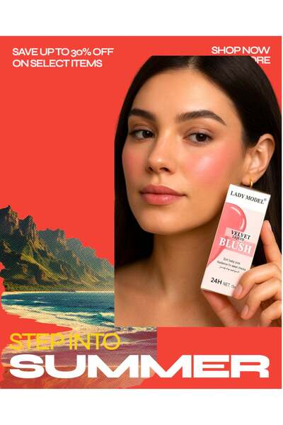 LADY MODEL أحمر خدود سائل مخملي ® 15 مل - لون خدود وردي فاتح ناعم يدوم طويلاً...