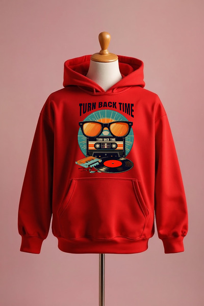 Vordevia سويت شيرت كبير الحجم مصنوع من القطن المطبوع بـ 3 خيوط من تيرن باك تايم