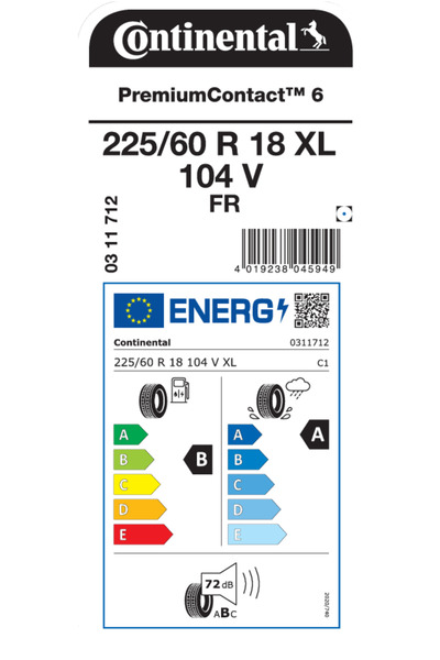 Continental 225/60R18 104V XL FR PC6 YAZ LASTİGİ ÜRETİM YILI:2025