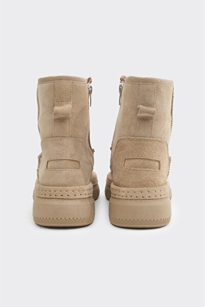 derinet Hakiki Deri Fermuarlı Kadın Bot