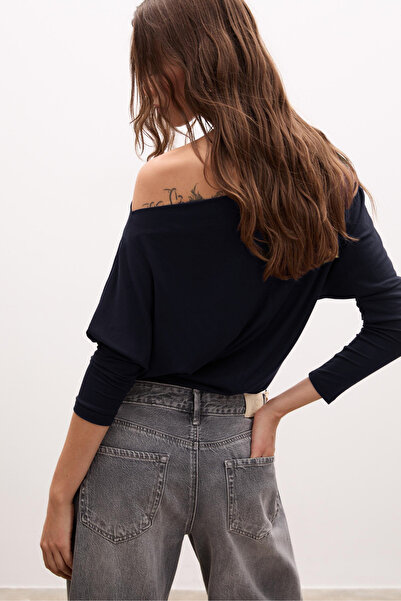 VODENS Синя асиметрична футболка зі 100% бавовни