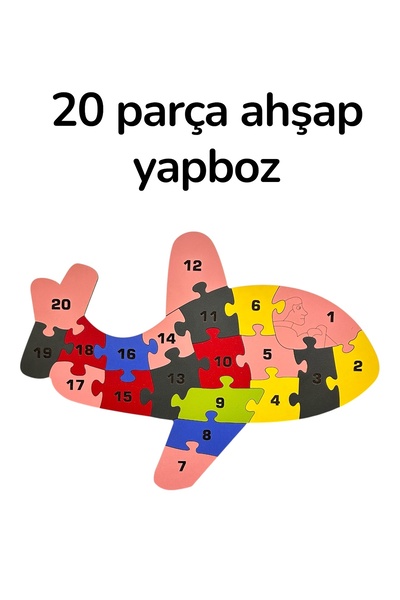 Pemina 20 Parça Sayılı Ahşap Yapboz (1 adet)