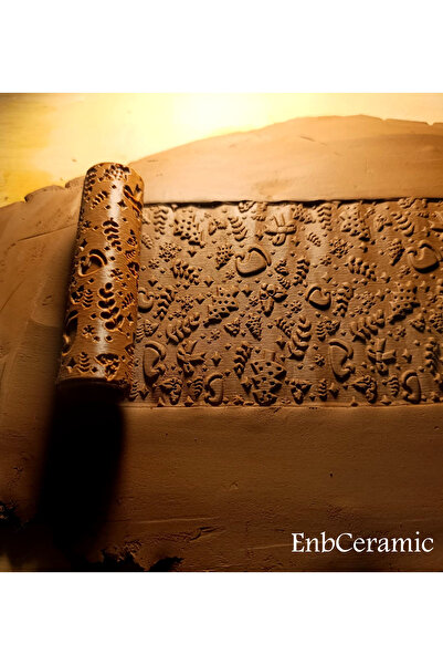 Enbceramic 10 CM YILBAŞI SERAMİK & POLİMER KİL KALIP DOKU RULOSU KURABİYE KALIBI DESEN OKLAVASI