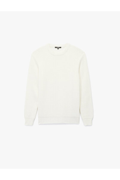 Koton Long Sleeve Textured Crew Neck Knit Sweater
