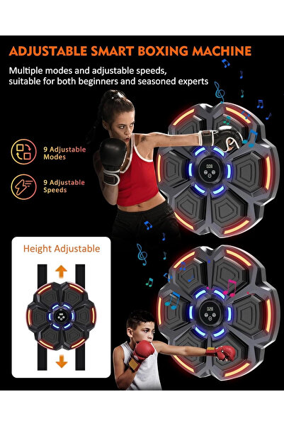 Epilons Bluetooth Hoparlör Özellikli Duvar Boks Makinesı 9 Mod Seviye Ayarlı Müzikli Boks Makinesı