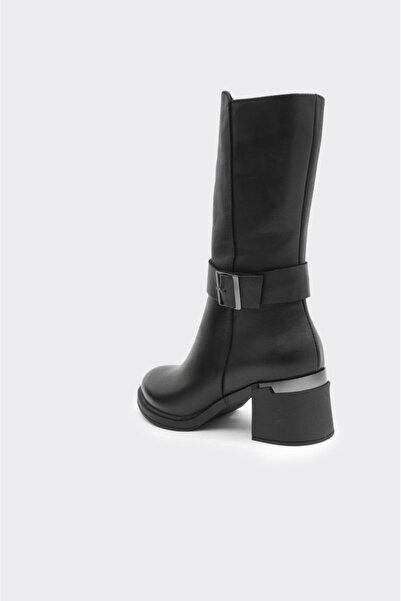 derinet Hakiki Deri Topuklu Kadın Çizme