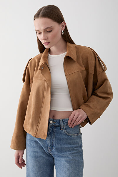 Laluvia Beige Light Suede Jacket - 2929