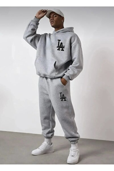 FUFLUNS طقم بدلة رياضية للجنسين من LA BASKILI للرجال/النساء بغطاء رأس مقاس كب...