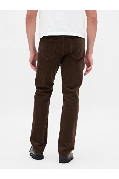 GAP Erkek Kahverengi Corduroy Straight Pantolon