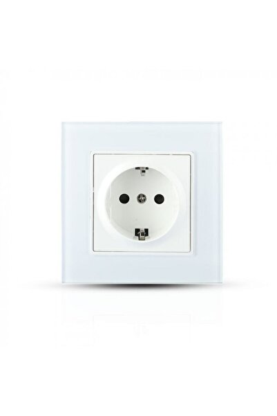 Bingoelec Complete Schuko socket, simple 16A, glass frame, White