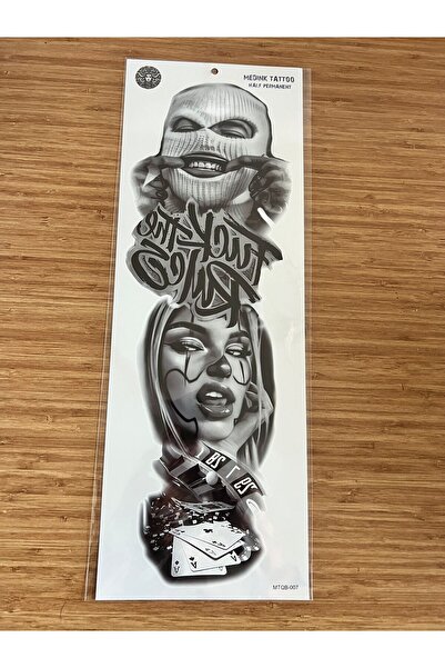 Airbrush Tattoo Şans 1 Hafta Kalıcı Tam Kol Bacak Yapıştırma Geçici Dövme 46 CM