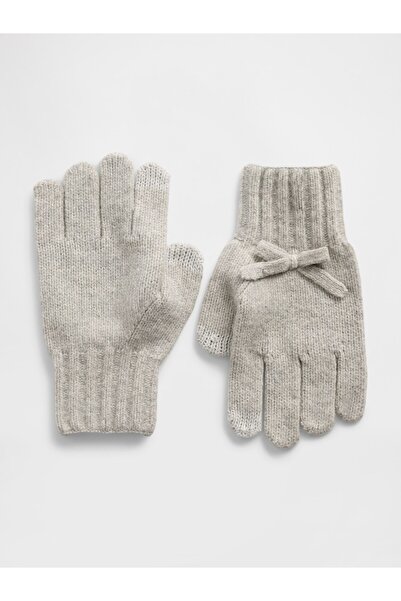 GAP Kız Çocuk Gri CashSoft Fiyonk Eldiven