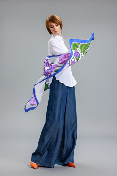 RVL Esarfa matase naturala Purple Garden