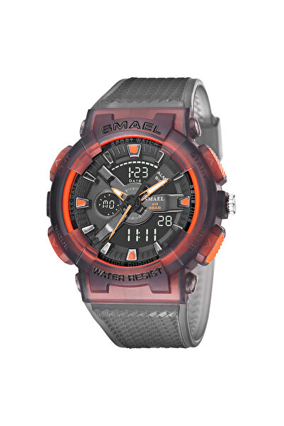 SMAEL Men's watch Sport Digital Analog 5 ATM Black Red