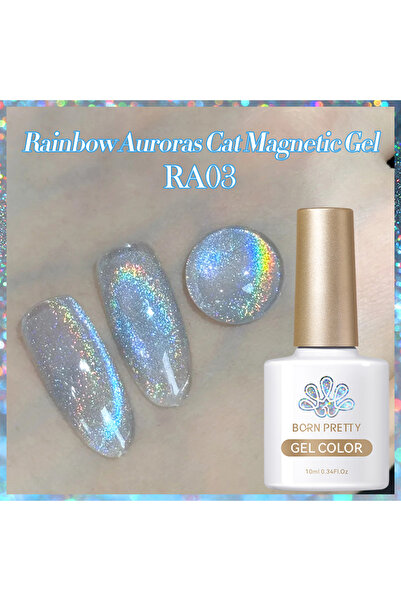 Born Pretty Rainbow Aurora Cat Magnetic Gel/Aurora Gökkuşağı Kedi Gözü Kalıcı...