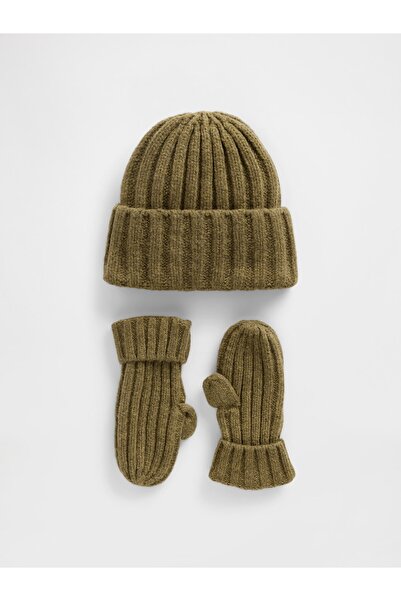 GAP Bebek Haki CashSoft Fitilli Bere & Eldiven Seti