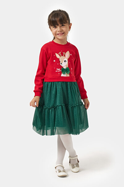 Minipodyum Φόρεμα για κορίτσια με θέμα την Πρωτοχρονιά με γκλίτερ τούλι