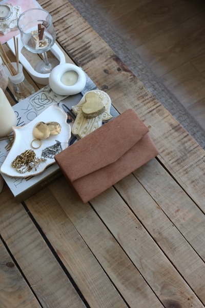 Moom Bag Women's Camel Suede Mini Box Shoulder Bag