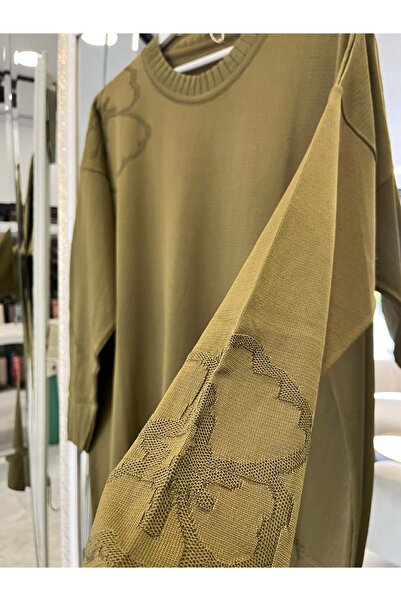 MERAM BUTİK Adn Thin Knitwear Flowered Tunic - Kina Green - 2
