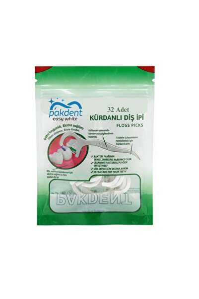 Pakdenteasyandwhite Kürdanlı Diş İpi 32 Adet Ağız bakım ipi kürdanlı ip