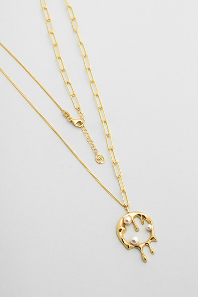 So CHIC... Esmeralda 18 Ayar Sarı Altın Kaplama 61 Cm Gümüş İnci Kolye