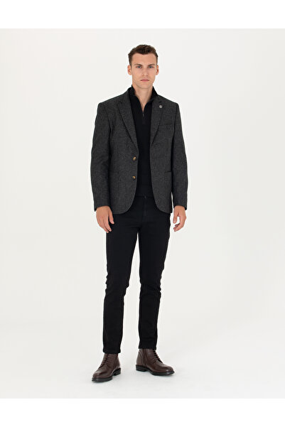 Pierre Cardin Antrasit Slim Fit Yün Karışımlı Ceket 50272754-VR006