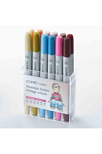 Copic مجموعة نوستالجيا للألوان من تشاو، 12 قطعة
