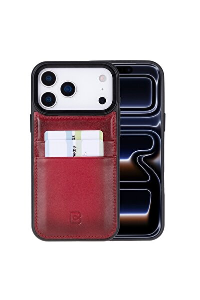 Bouletta , Apple iPhone 17 Pro Max için, Hakiki Deri, El Yapımı Kartlıklı Kıl...