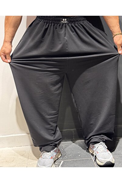 Bas Body FitnessWear Battal Büyük Beden Siyah Eşofman Düz Baskısız Derin Çift...