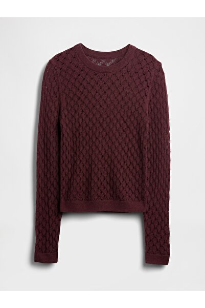 GAP Kadın Bordo Pointelle Kazak