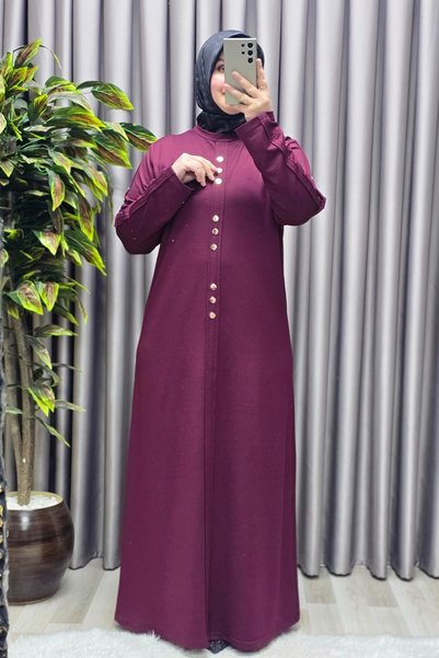 Elmas Tesettür Women's Clothing Plus Size Rivet Decorated Long Dress