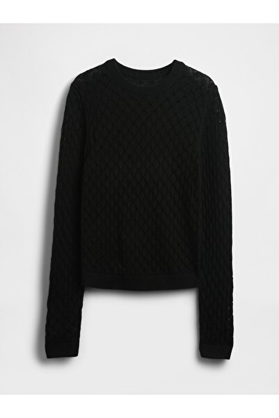 GAP Kadın Siyah Pointelle Kazak