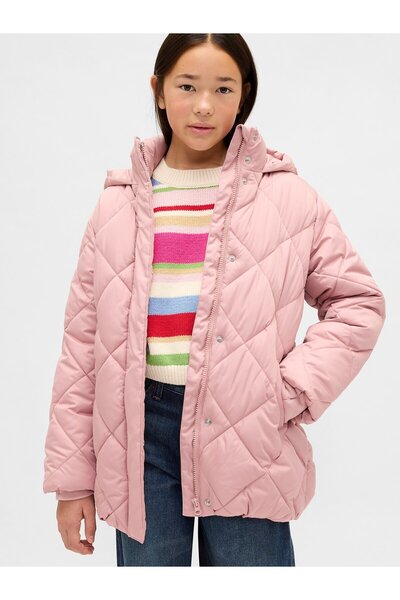 GAP Kız Çocuk Pembe Kıvrımlı Şişme Mont