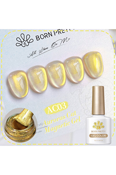 Born Pretty Auroras Cat Magnetic Gel/Kuzey Işıkları Kedi Gözü Kalıcı Oje(AC03...