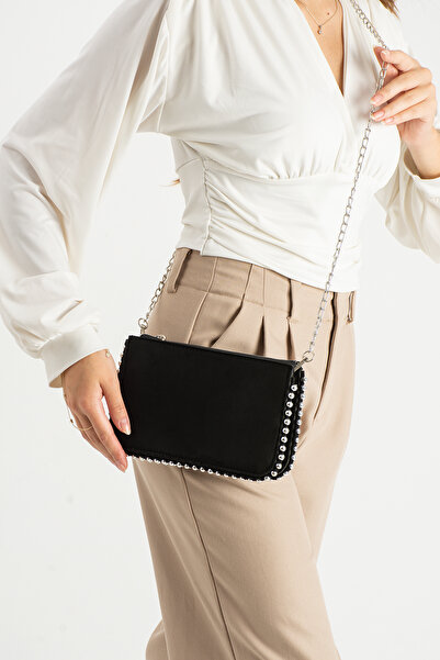 Zealous Mini geantă cu mărgele din piele intoarsa