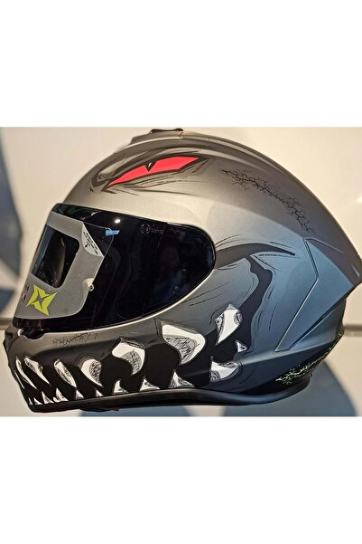 AXXIS DRAKEN FORZA SİYAH-GRİ FULLFACE KASK (SİYAH+ŞEFFAF CAMLI)