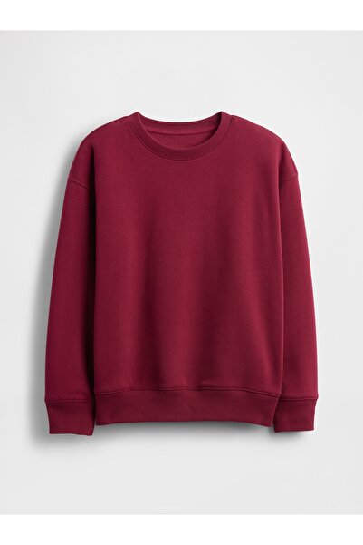GAP Erkek Çocuk Kırmızı VintageSoft Relaxed Bisiklet Yaka Sweatshirt