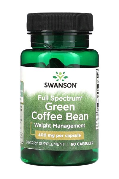 SWANSON حبوب القهوة الخضراء كاملة الطيف 400 ملغ 60 كبسولة
