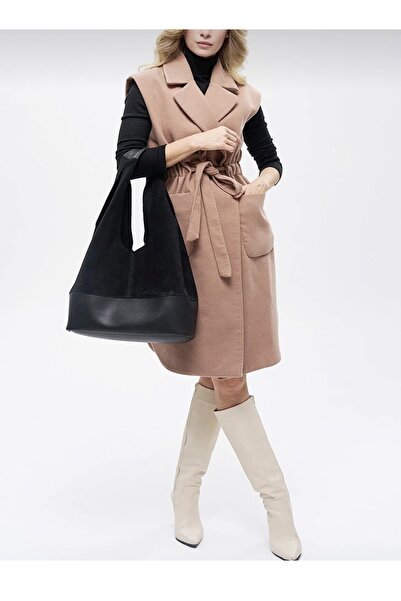 Brs Women's Large Size Suede Shoulder Bag