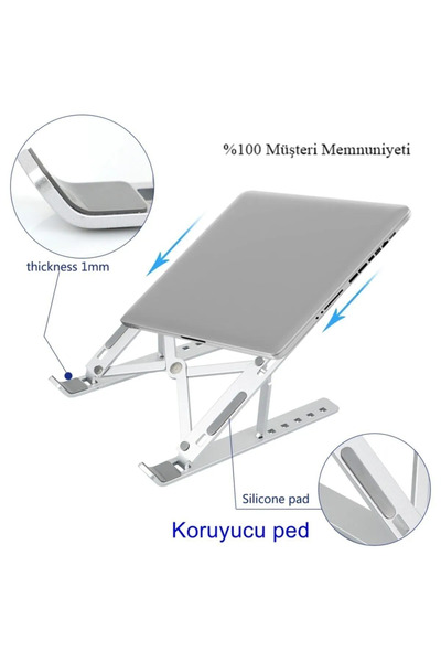 KTR TECH Alüminyum Ayarlı Laptop Macbook Uyumlu Notebook Yükseltici Tutucu Stand