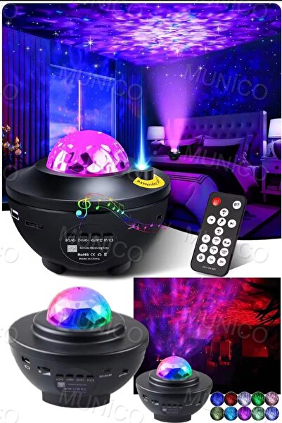 Empressco Renkli Gökyüzü Projektör, Müzikli Su Dalgası Led, Bluetooth Yıldız ...