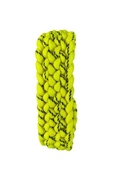 PARACORD سوار محبوك واسع باللون الأصفر مع نقاط سوداء