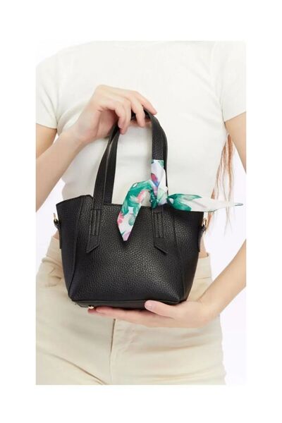 DMDBAGS Women's Soft Leather Hand and Shoulder Bag with Scarf