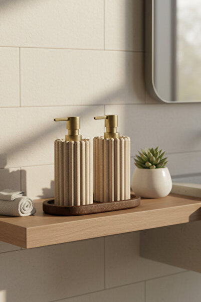 Amandus Berra - Μπουκάλι υγρού σαπουνιού πέτρας 3 τεμαχίων με βάση, δοχείο σαπουνιού για απορρυπαντικό πιάτων 350 ml