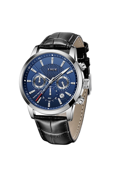 Lige Ceas bărbătesc elegant cu cuarț, piele, cu dată