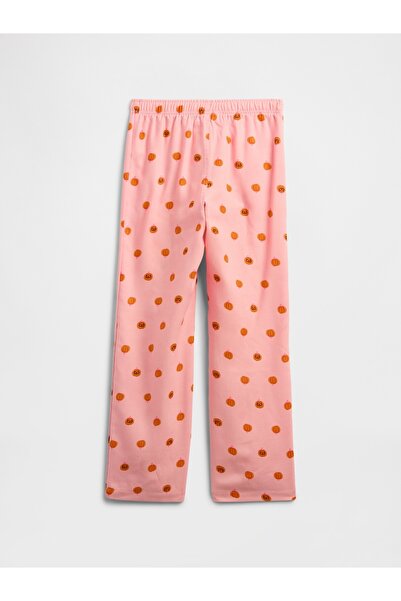 GAP Kız Çocuk Açık Pembe %100 Geri Dönüştürülmüş Flannel Pijama Altı
