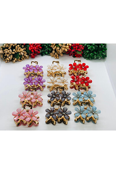 İnDerin Set de 12 catarame cu flori din piatră de cristal rafinată, care se c...