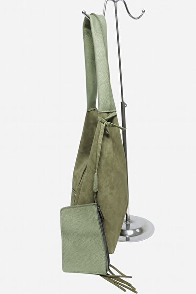 HBS Bag 100% Natural Real Leather Khaki Green Shoulder Bag 1300